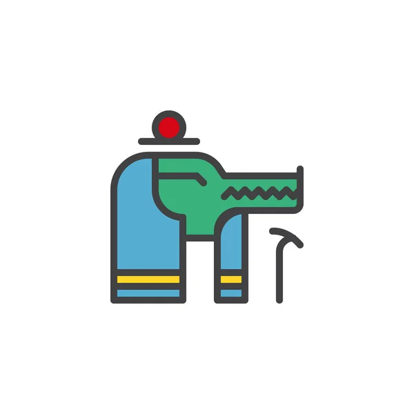 Szobek az egyiptomi Isten töltött szerkezeti ikon — Stock Vector