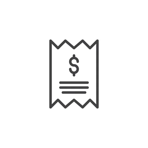 Dólar icono contorno de la factura — Archivo Imágenes Vectoriales