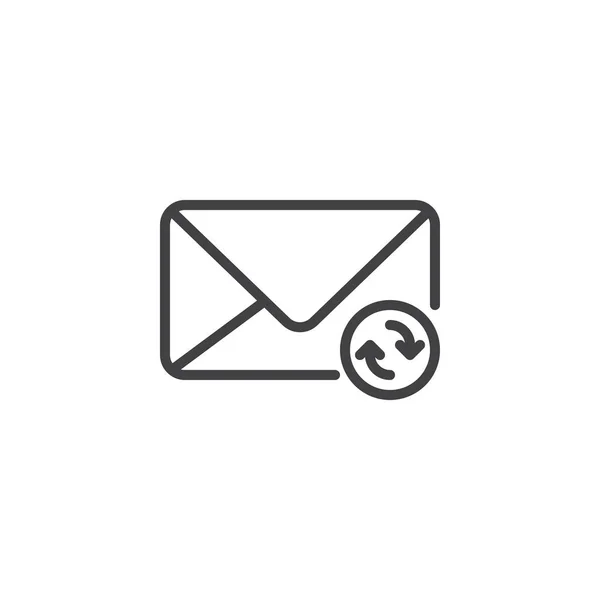 Atualizar ícone de esboço de e-mail — Vetor de Stock