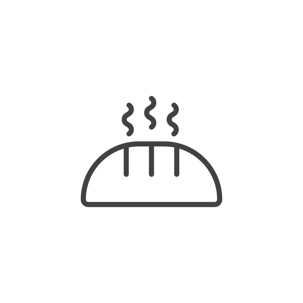 Pão de pão quente ícone esboço — Vetor de Stock