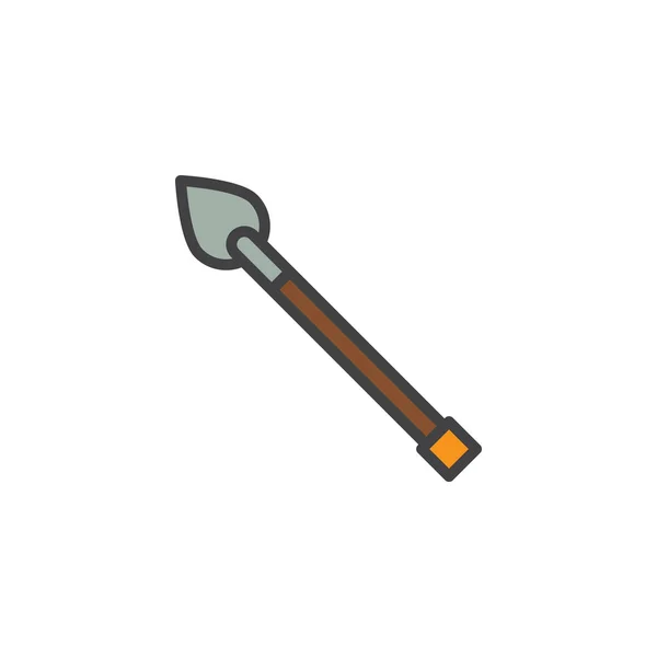 Prehistoric spear filled outline icon — Stock Vector