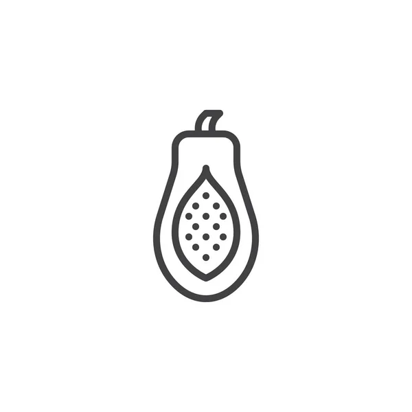 Icono de esquema de fruta de papaya — Vector de stock