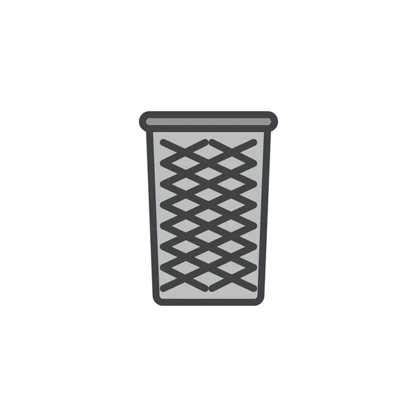 Wastepaper basket filled outline icon — Stock Vector