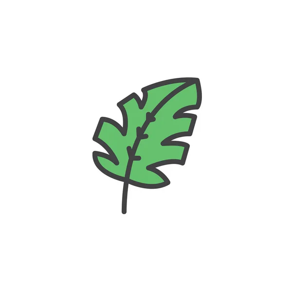 Planta de hoja de monstera llena icono del contorno — Vector de stock