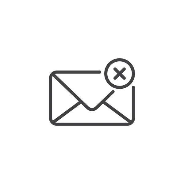 Supprimer l'icône de contour e-mail — Image vectorielle