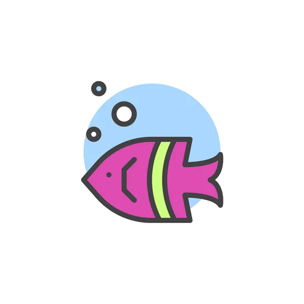 Tropische vissen gevuld overzicht pictogram — Stockvector