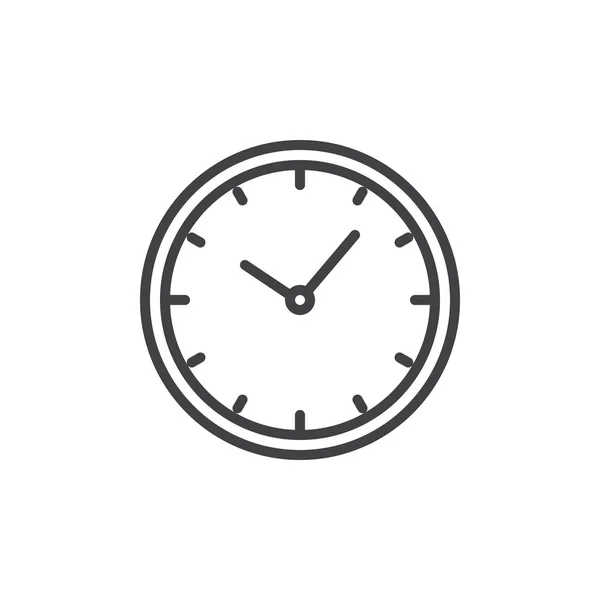 Icône de contour d'horloge — Image vectorielle