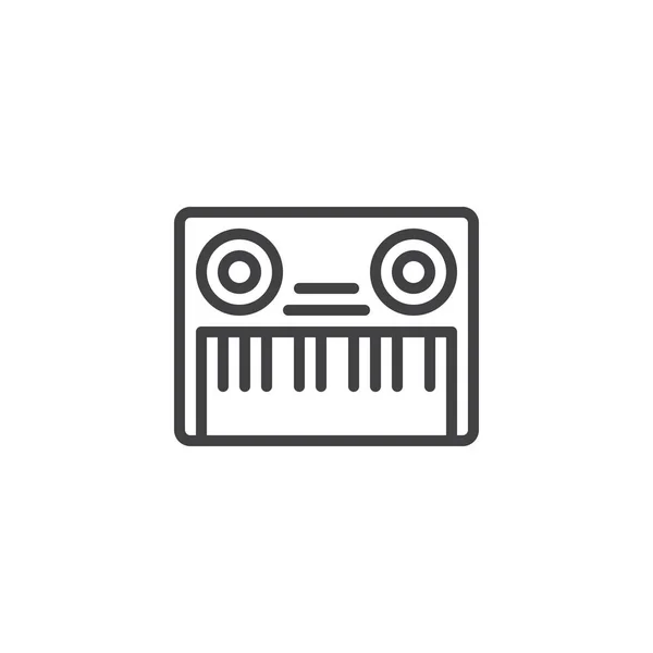 Icono del contorno del teclado eléctrico — Vector de stock