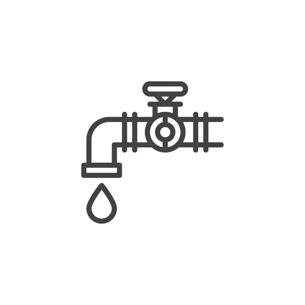 Tap and oil drop outline icon — Stock Vector