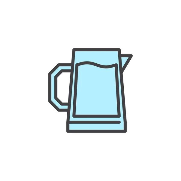 Water jug filled outline icon — Stock Vector