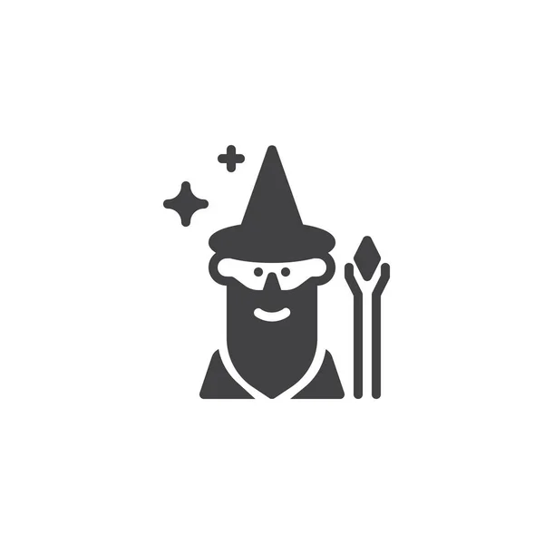 Mágico com ícone de vetor varinha mágica — Vetor de Stock