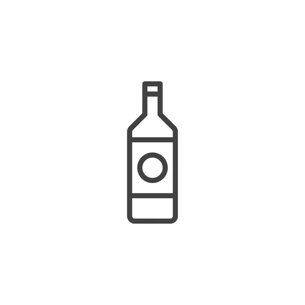 Şarap şişesi anahat simgesini. — Stok Vektör