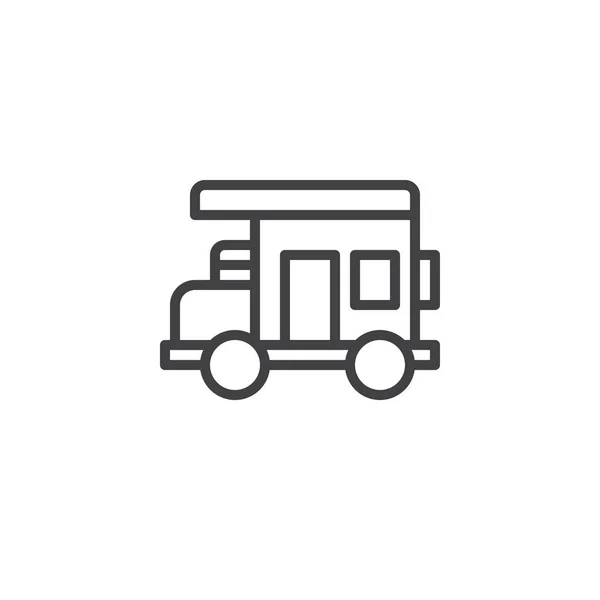 Icono de esquema de caravana — Vector de stock