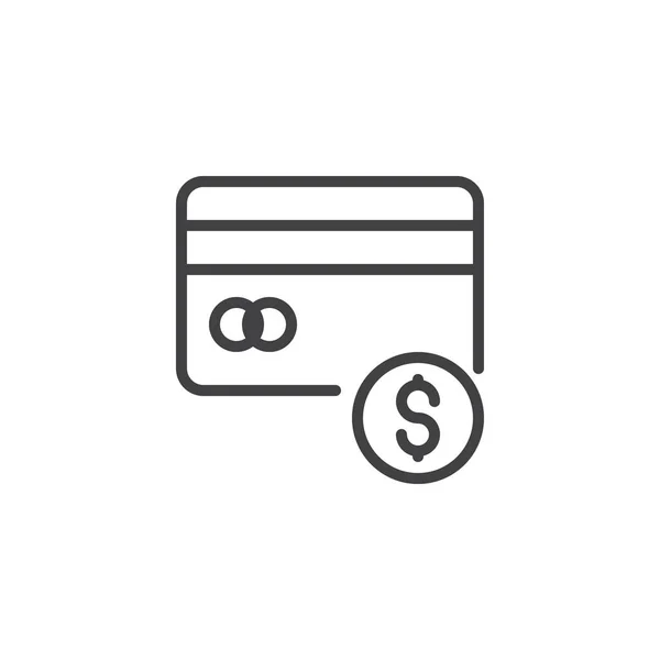 Dollar Credit card outline icon — Stock Vector