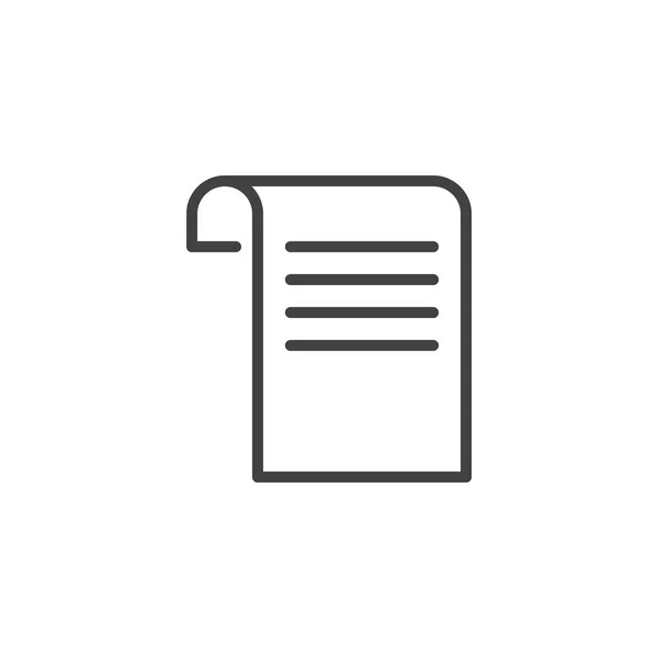 Documento en papel esquema icono — Vector de stock