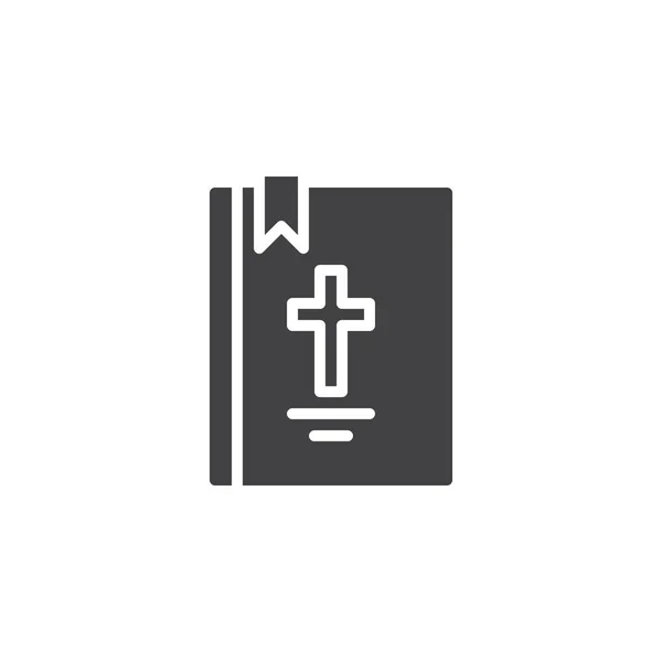 Livro bíblico com ícone vetorial cruzado — Vetor de Stock