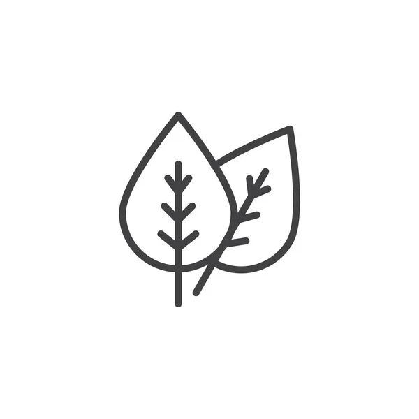Значок контура листьев — стоковый вектор