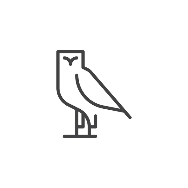 Uil vogel overzicht pictogram — Stockvector