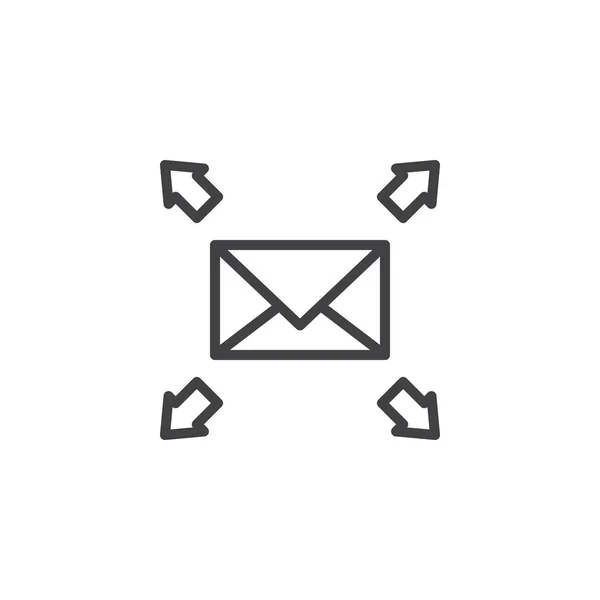 Enviar icono de esquema de correo — Vector de stock