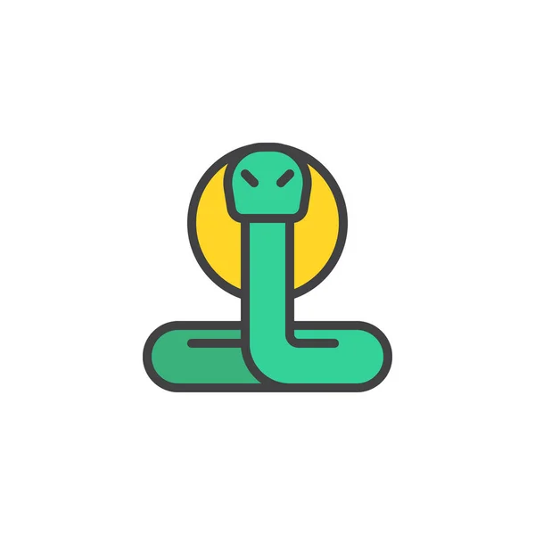 Cobra icône de contour rempli de serpent — Image vectorielle