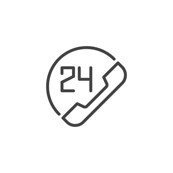 24 uur ondersteuning overzicht pictogram — Stockvector