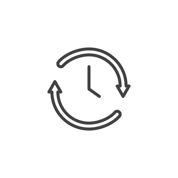 Icona del contorno freccia dell'orologio — Vettoriale Stock
