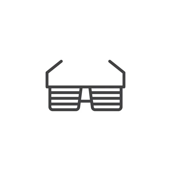 Bokovky brýle osnovy ikona — Stockový vektor