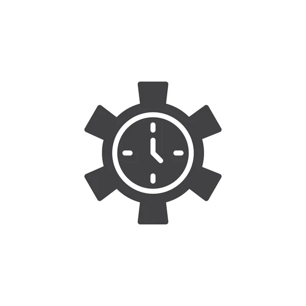 Reloj y engranaje icono del vector — Vector de stock