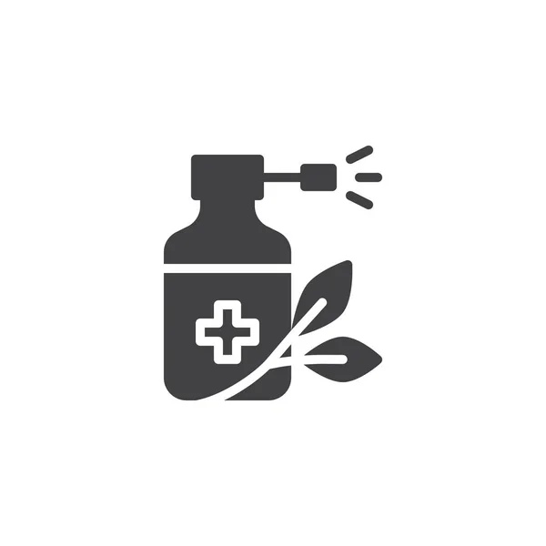Obat semprotan botol dan ikon vektor daun - Stok Vektor