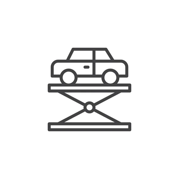 Car lift outline icon — Stock Vector