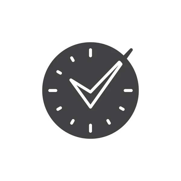 Marcar marca no ícone do vetor do relógio —  Vetores de Stock