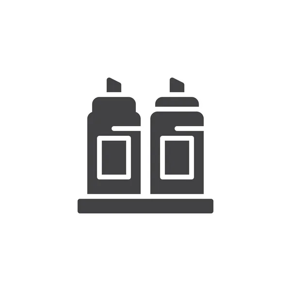 Senf- und Ketchup-Flaschen Vektor-Symbol — Stockvektor