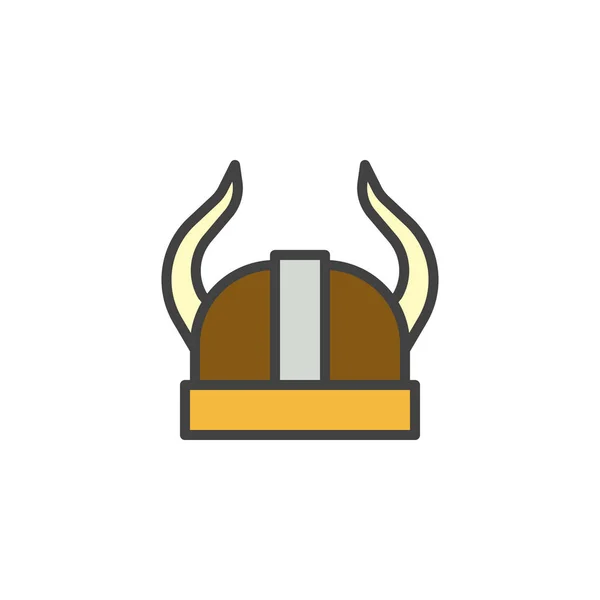 Casco vikingo llenado icono del contorno — Vector de stock