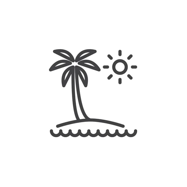 Tropikalna wyspa ikonę konturu — Wektor stockowy