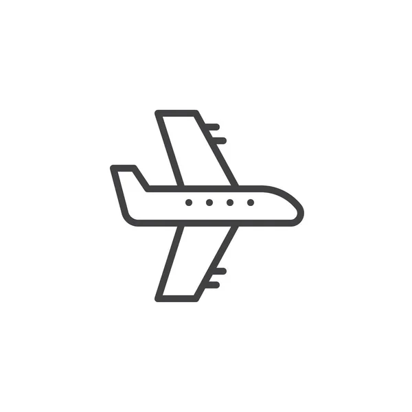 Ícone de contorno do avião voador — Vetor de Stock