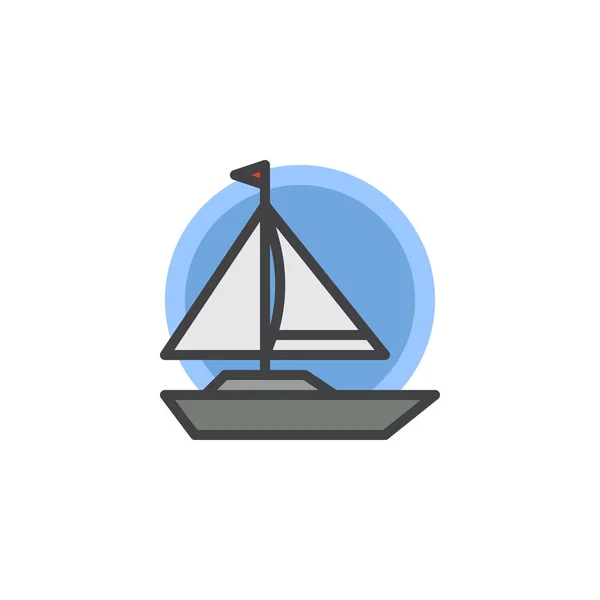 Zeilboot Gevulde omtrek pictogram — Stockvector