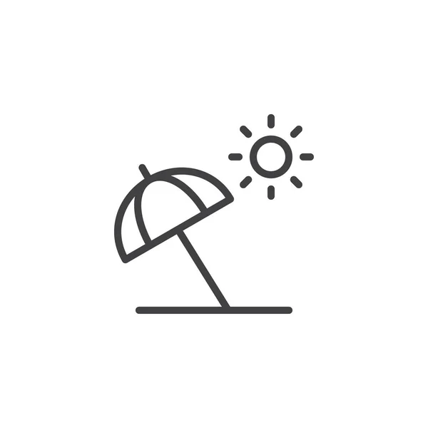 Paraguas de playa icono contorno — Archivo Imágenes Vectoriales