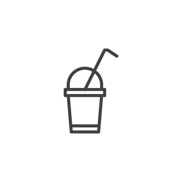 Milkshake icône contour — Image vectorielle