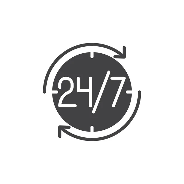 24 7 ρολόι εικονίδιο του φορέα — Διανυσματικό Αρχείο
