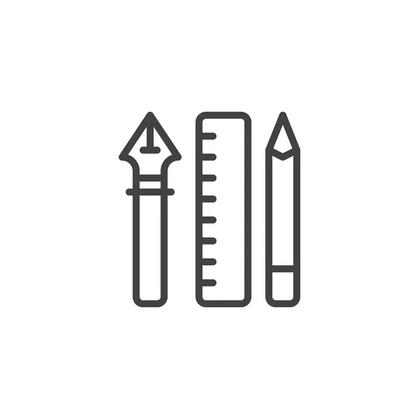 Icono del esquema de la herramienta de diseño — Vector de stock