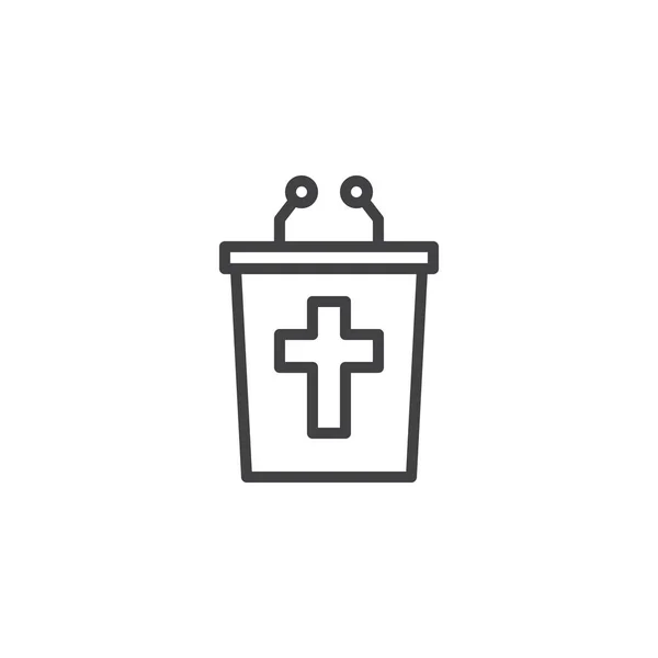 Christian tribune outline icon — Stock Vector