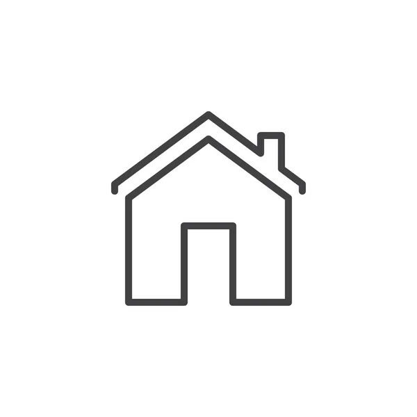 Hus med skorsten disposition ikonen — Stock vektor