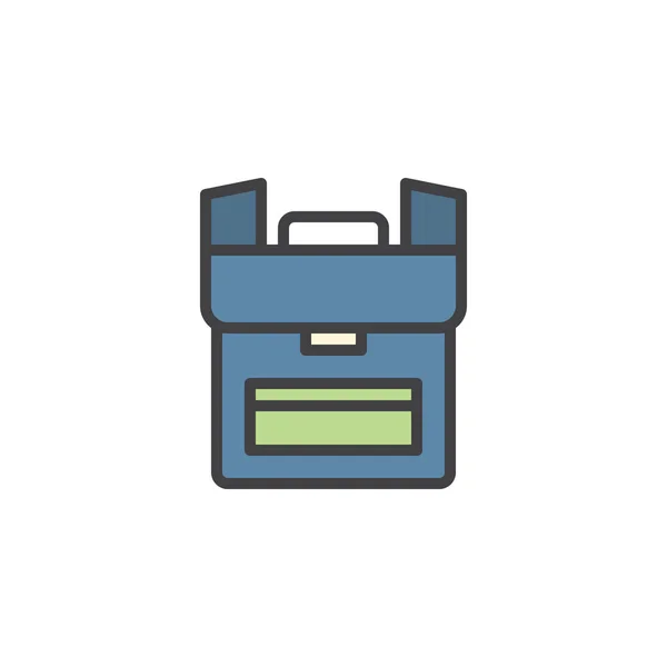 School bag filled outline icon — Stock Vector