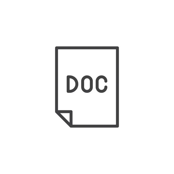 Icône de contour de fichier Doc — Image vectorielle