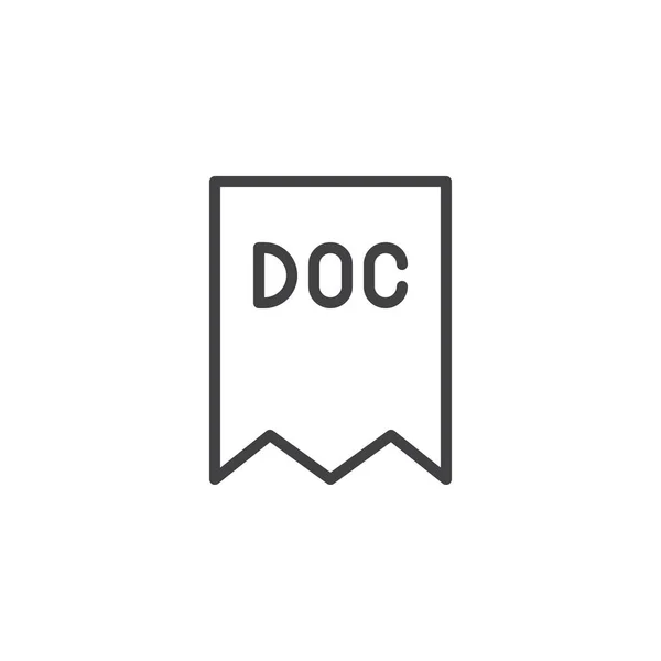 Overzicht pictogram doc formaat blad — Stockvector