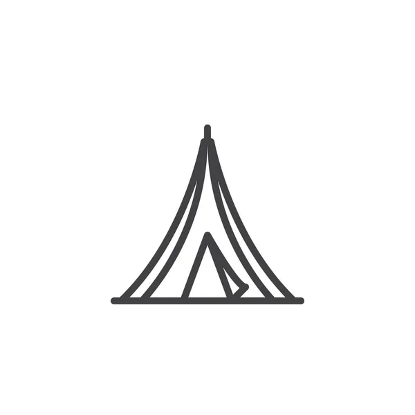 Toeristische tent overzicht pictogram — Stockvector