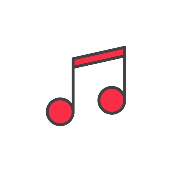Muziek Opmerking gevuld overzicht pictogram — Stockvector