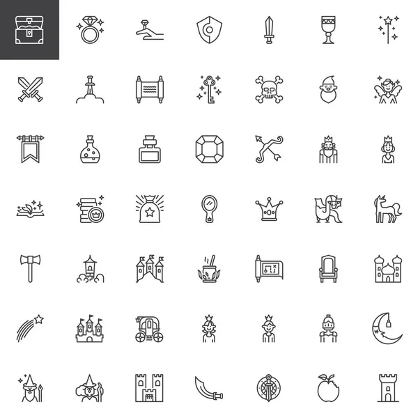 Conjunto de iconos de conteo de hadas — Vector de stock
