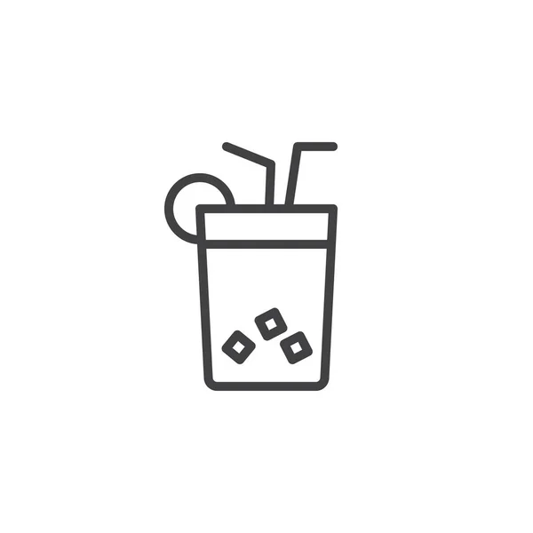 Icona del contorno bevanda tè freddo — Vettoriale Stock