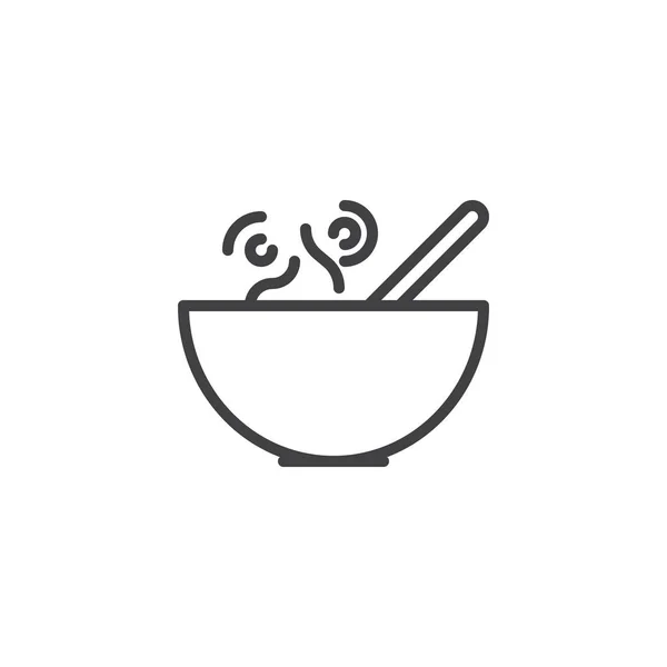 Sopa caliente bosquejo icono — Vector de stock